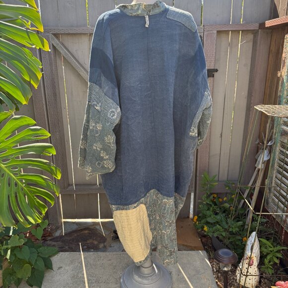 Magnolia Pearl Denim Blue Linen Good Fortune Kimono - Picture 15 of 16
